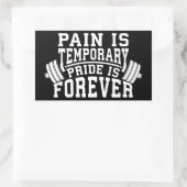 痛みは一時的で、プライドは永遠感動的。 長方形シール (バッグ)