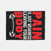 痛みは単なる弱点離れあなたの体ボディビルディ フリースブランケット (正面(横))