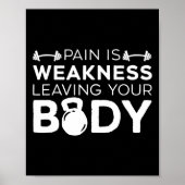 痛みは弱点離れあなたの体フィットネスジムWor ポスター (正面)