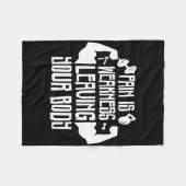 痛みは弱点離れの体 フリースブランケット (正面(横))