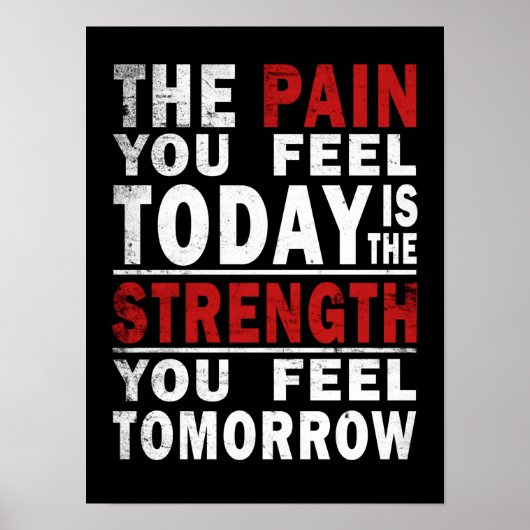 痛みは強さジムフィットネスやる気を起こさせるポスター ポスター (正面)