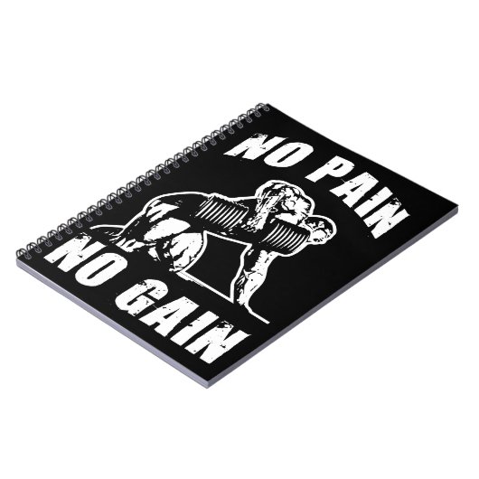 痛みは無い。ボディビルトレーニング やる気を起こさせる ノートブック (左側)