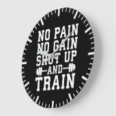 痛みは無く、黙って訓練する感動的- ラージ壁時計 (傾斜)