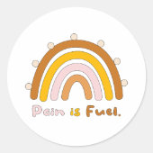 痛みは燃料カラフルやる気を起こさせるボーホレインボー ラウンドシール (正面)