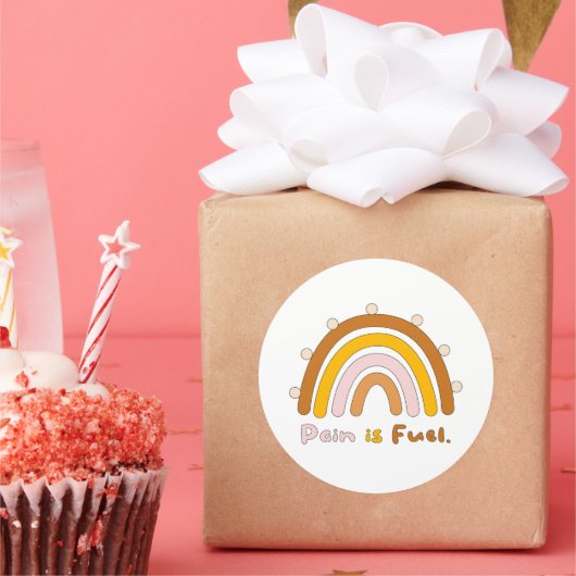 痛みは燃料カラフルやる気を起こさせるボーホレインボー ラウンドシール (パーティー)