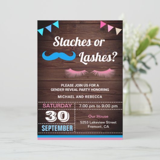 痛みや発疹ジェンダーの明らかにするパーティー 招待状 (スタンド正面)