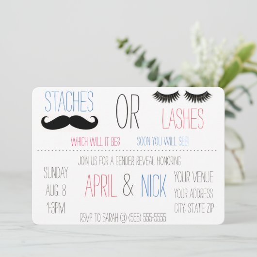 痛みや発疹ジェンダーの明らかにする招待状 招待状 (スタンド正面)