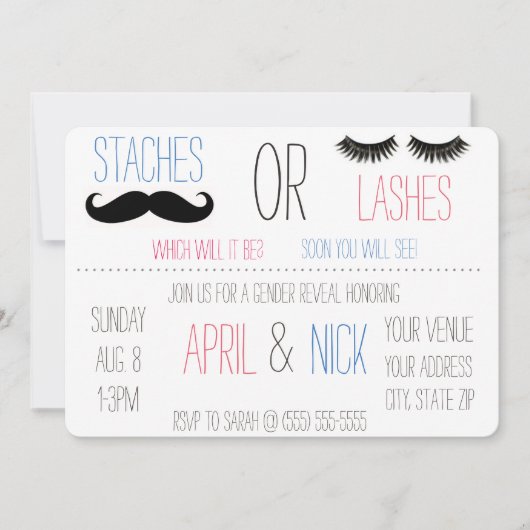 痛みや発疹ジェンダーの明らかにする招待状 招待状 (正面)