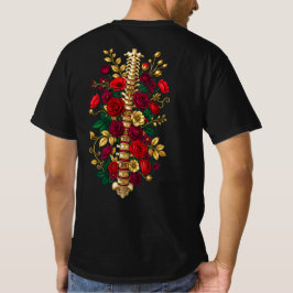 痛みを乗り越えて咲くバラの脊椎ゴシックアート Tシャツ