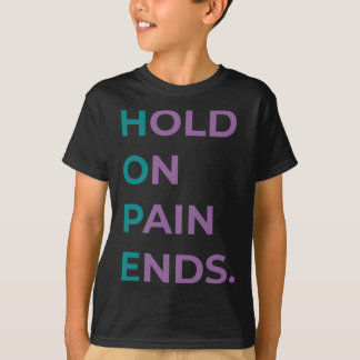 痛みを抑える希望の自殺認識度生存者 Tシャツ