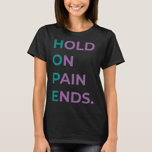 痛みを抑える希望の自殺認識度生存者 Tシャツ (正面)