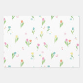痛みイースターの卵とブンニー、春チューリップ ラッピングペーパーシート (正面3)