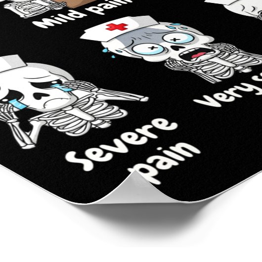 痛みスケールかわいいナーススケルトンハロウィントラウマフー ポスター (角)