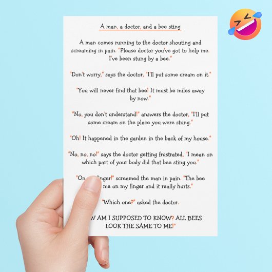 痛みドクター蜂の刺しジョークおもしろい誕生日 シーズンカード