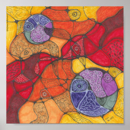 痛みドードルプリント8x8インチ。 ポスター