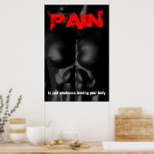 痛みボディビルフィットネス感動的引用文 ポスター (キッチン)