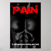 痛みボディビルフィットネス感動的引用文 ポスター (正面)