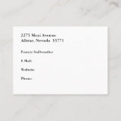 痛みレリーフ、 浮き彫りセンターストライプの名刺 名刺 (裏面)