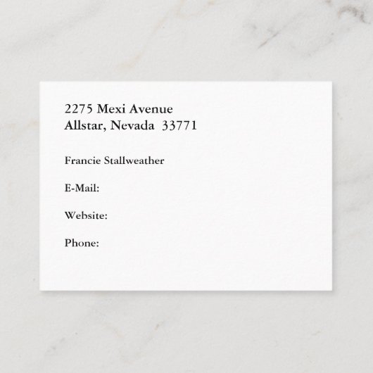 痛みレリーフ、 浮き彫りセンターストライプの名刺 名刺 (裏面)