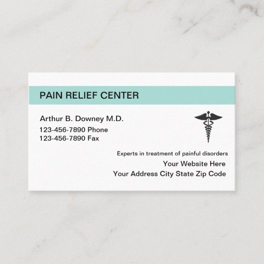 痛みレリーフ、 浮き彫り医療名刺 名刺 (正面)
