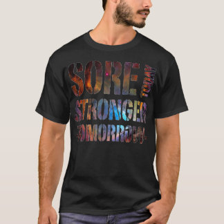 痛み今日より強い明日のジムフィットネスおもしろいgif tシャツ