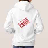 「痛み今日プライド明日フード付きスウェットシャツ | やる気を起こさせる パーカ (裏面)