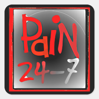 痛み24/7ステッカー – 慢性の目に見えない病気 スクエアシール