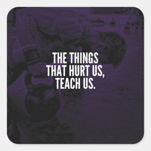 痛み – トレーニング感動的ワード – Kettlebell スクエアシール (正面)