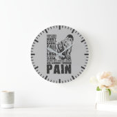 痛み – レッスン-素晴らしジムトレーニングやる気を起こさせる ラージ壁時計 (ホーム)