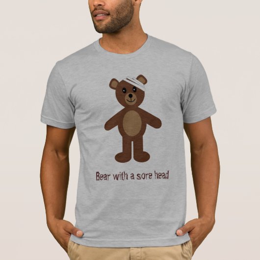 痛む頭部を持つくま Tシャツ (正面)