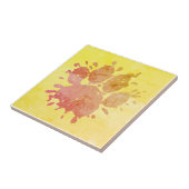 痛んだペイントの飛沫がついた犬の足跡 タイル (側面)