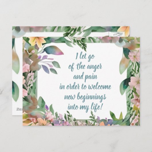 痛前向きみと怒りの手放し ポストカード (正面/裏面)