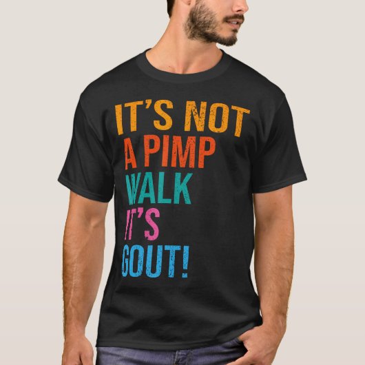 痛風おやじの歩き方 Tシャツ (正面)