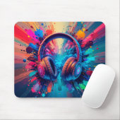 痛鮮やかみの飛散に対するヘッドホカラフルン マウスパッド (マウス)
