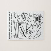 痩身クラブで会計士が帳簿をチェック ジグソーパズル (横)