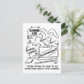 痩身クラブで会計士が帳簿をチェック ポストカード (スタンド正面)