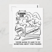 痩身クラブで会計士が帳簿をチェック ポストカード (正面/裏面)