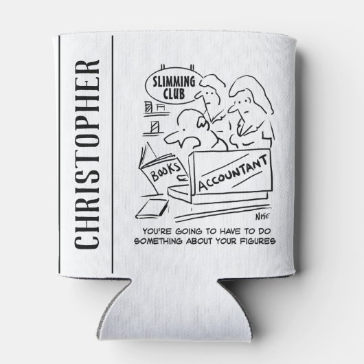 痩身クラブで会計士が帳簿をチェック 缶クーラー (裏面)