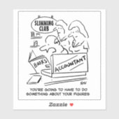 痩身クラブの会計士。おもしろい シール (シート)