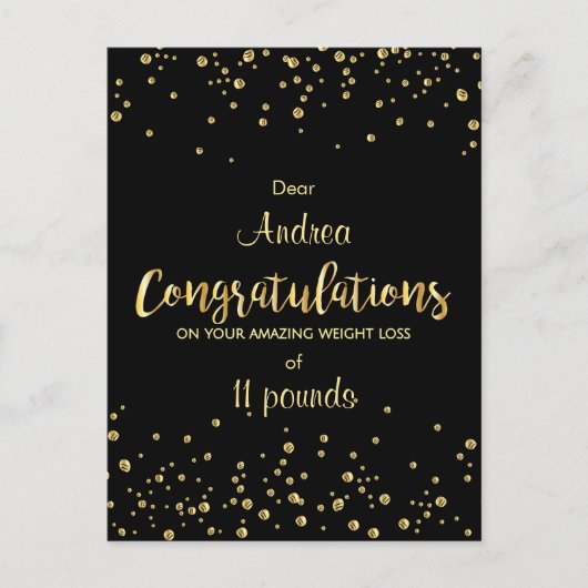 痩身クラブ成功の重量損失証明書 ポストカード (正面)