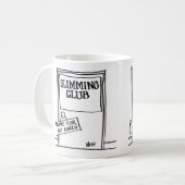 痩身倶楽部のサインことわざ"ランチ無しに行った" コーヒーマグカップ (正面左)