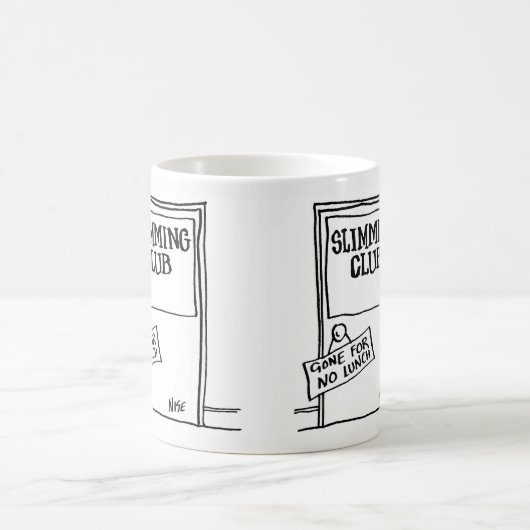 痩身倶楽部のサインことわざ"ランチ無しに行った" コーヒーマグカップ (中央)