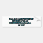 痴呆は私の車の印を失います バンパーステッカー (正面)