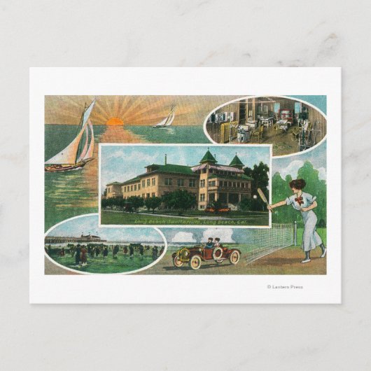 療養所と景観の外観 ポストカード (正面)