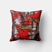 癇癪赤く抽象的な表現主義者投球の枕 クッション (裏面)