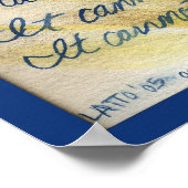 癌が出来ないもの(青と金ゴールド文字)青いLn ポスター (角)