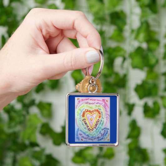 癌が心臓のキーチェーンを作ることができないもの キーホルダー (手)