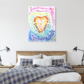 癌が虹のハート キャンバスプリント (インサイチュ (寝室))