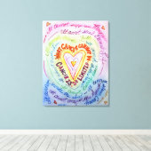 癌が虹のハート キャンバスプリント (インサイチュ (ウッドフロア))