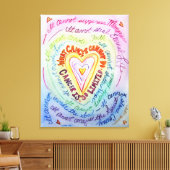 癌が虹のハート キャンバスプリント (インサイチュ (リビング))